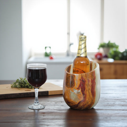 Marble Wine Chiller Slanted Shape - Onyx