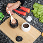 Marble Salt Cellar with Lid- Pack of 2 Marble Salt and Pepper Bowls- Salt Holder with Lid to Put Salt, Paprika, Pepper, and Spice