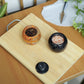 Marble Salt Cellar with Lid- Pack of 2 Black and Onyx