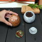Marble Salt Cellar with Lid- Pack of 2 Sunny Grey and Onyx