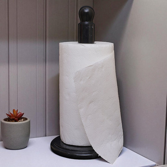 Marble Paper Towel Holder - Black