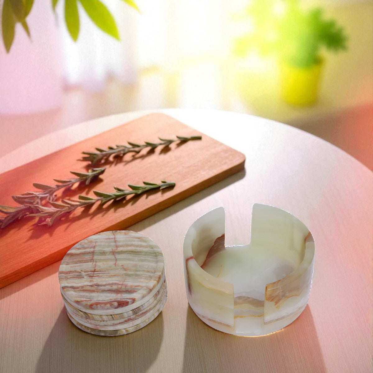 Marble Tea Coaster Pack of 6 - Onyx