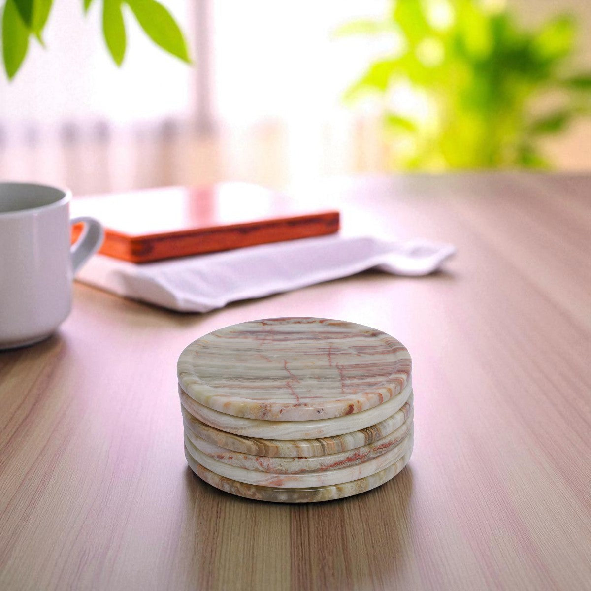 Marble Tea Coaster Pack of 6 - Onyx