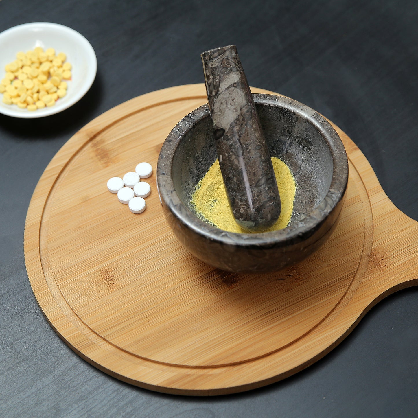 Exquisite Marble Mortar and Pestle Set (5 inch)- Your Ultimate Kitchen Essential for Grinding Spices, Making Guacamole, Salsa, Pesto, and Crushing Pills