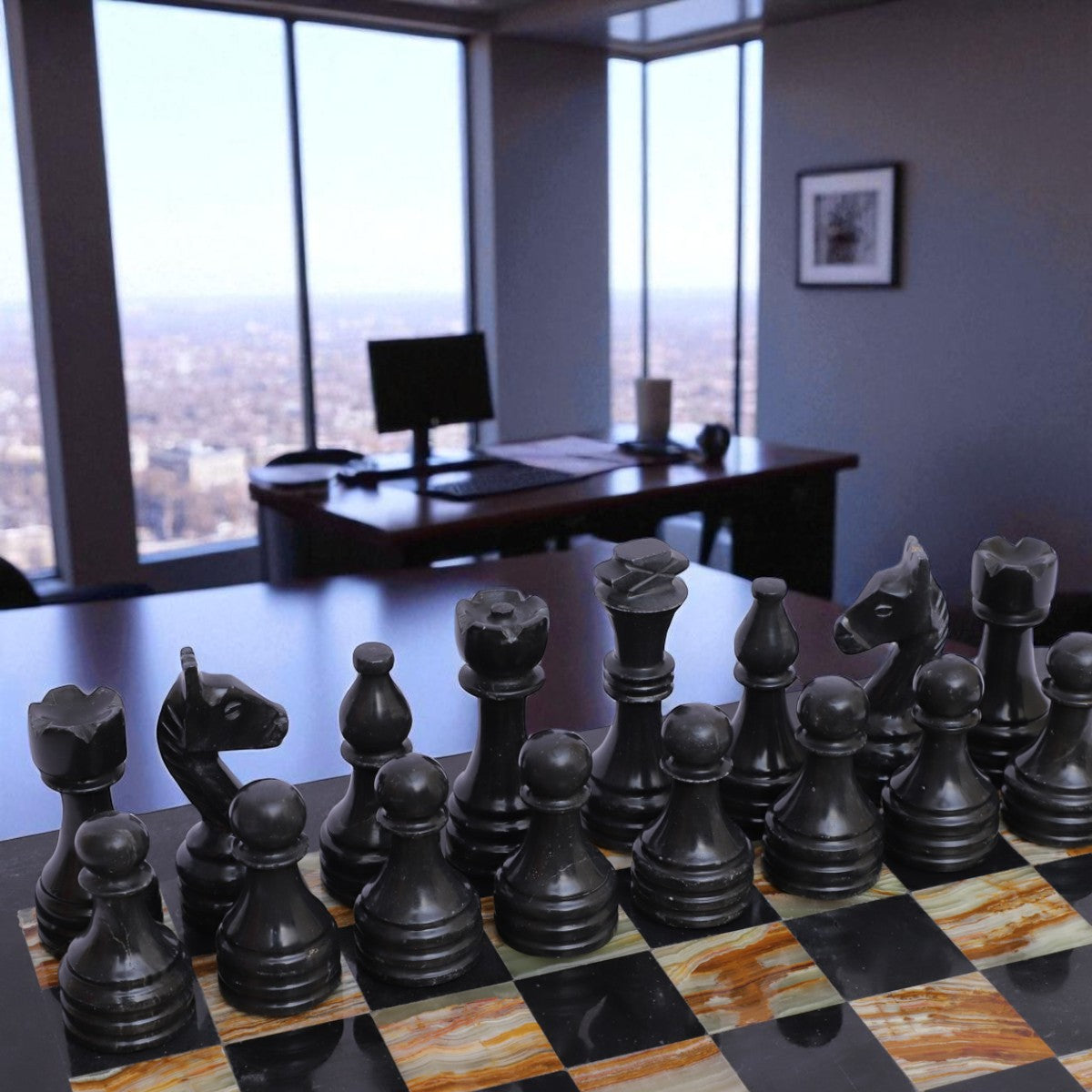 Onyx Green & Black Chess Figures