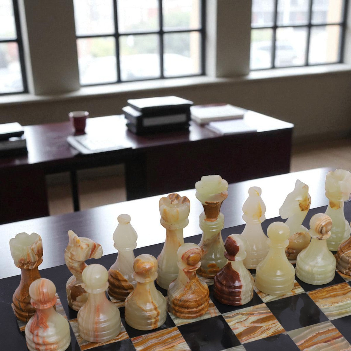 Onyx Green & Black Chess Figures