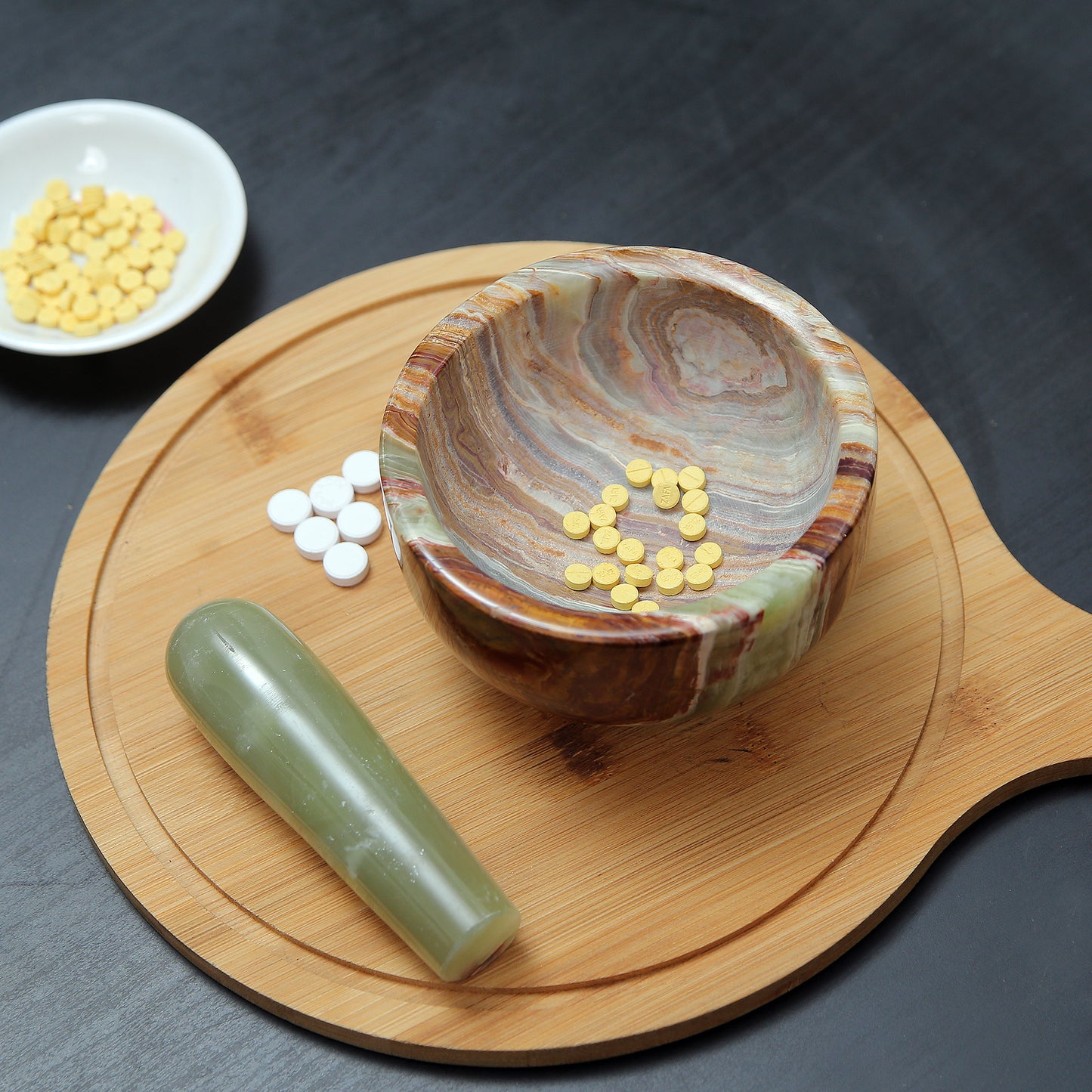 Exquisite Marble Mortar and Pestle Set (5 inch)- Your Ultimate Kitchen Essential for Grinding Spices, Making Guacamole, Salsa, Pesto, and Crushing Pills