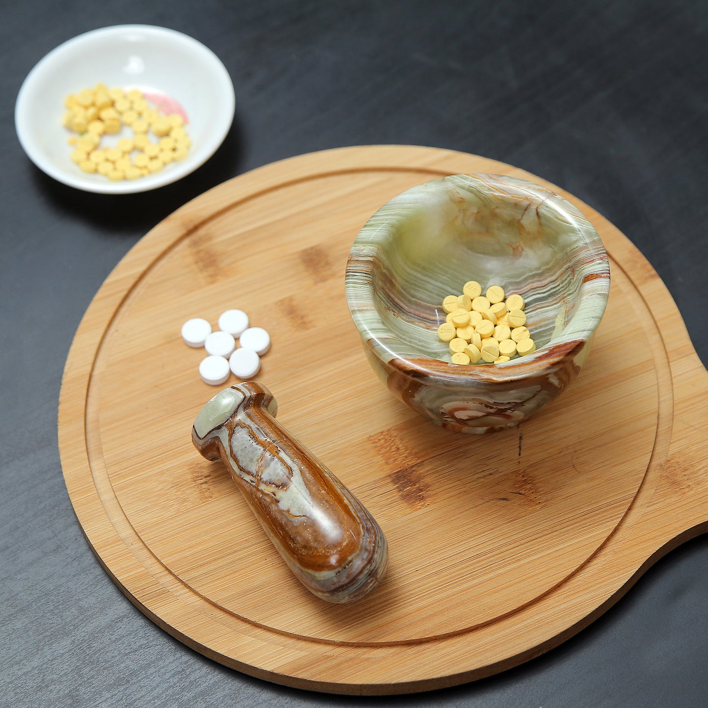 Exquisite Marble Mortar and Pestle Set (4 inches) - Your Ultimate Kitchen Essential for Grinding Spices, Making Guacamole, Salsa, Pesto, and Crushing Pills