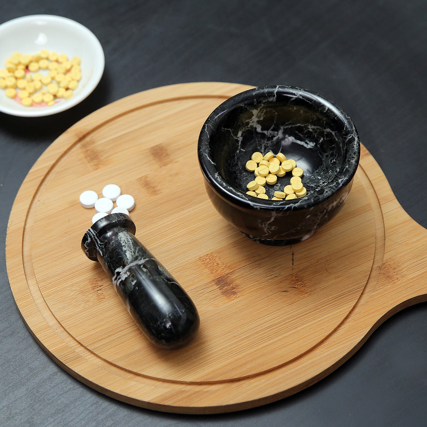 Exquisite Marble Mortar and Pestle Set (4 inches) - Your Ultimate Kitchen Essential for Grinding Spices, Making Guacamole, Salsa, Pesto, and Crushing Pills