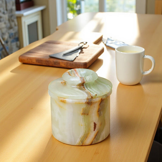 Marble Butter Crock With Lid Perfect Butter Keeper Crock- Onyx