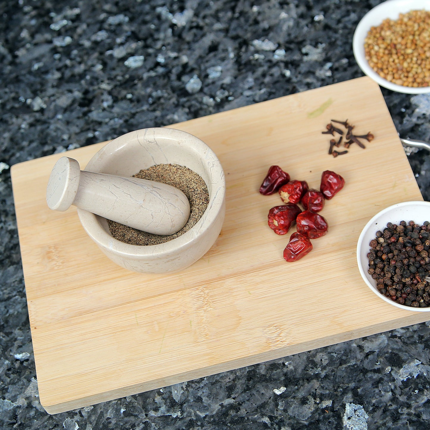 Exquisite Marble Mortar and Pestle Set (4 inches) - Your Ultimate Kitchen Essential for Grinding Spices, Making Guacamole, Salsa, Pesto, and Crushing Pills