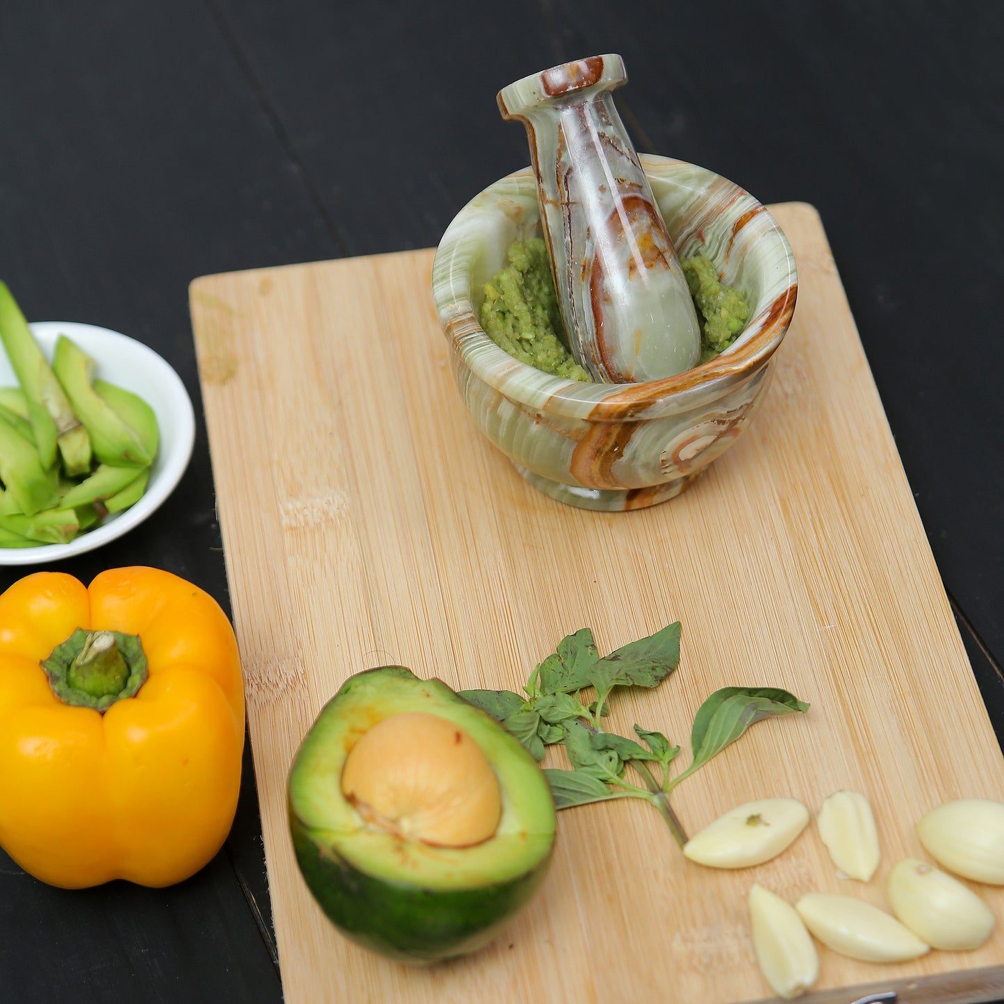 Exquisite Marble Mortar and Pestle Set (4 inches) - Your Ultimate Kitchen Essential for Grinding Spices, Making Guacamole, Salsa, Pesto, and Crushing Pills