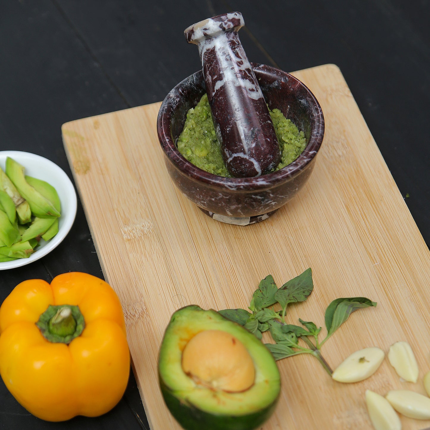 Exquisite Marble Mortar and Pestle Set (4 inches) - Your Ultimate Kitchen Essential for Grinding Spices, Making Guacamole, Salsa, Pesto, and Crushing Pills