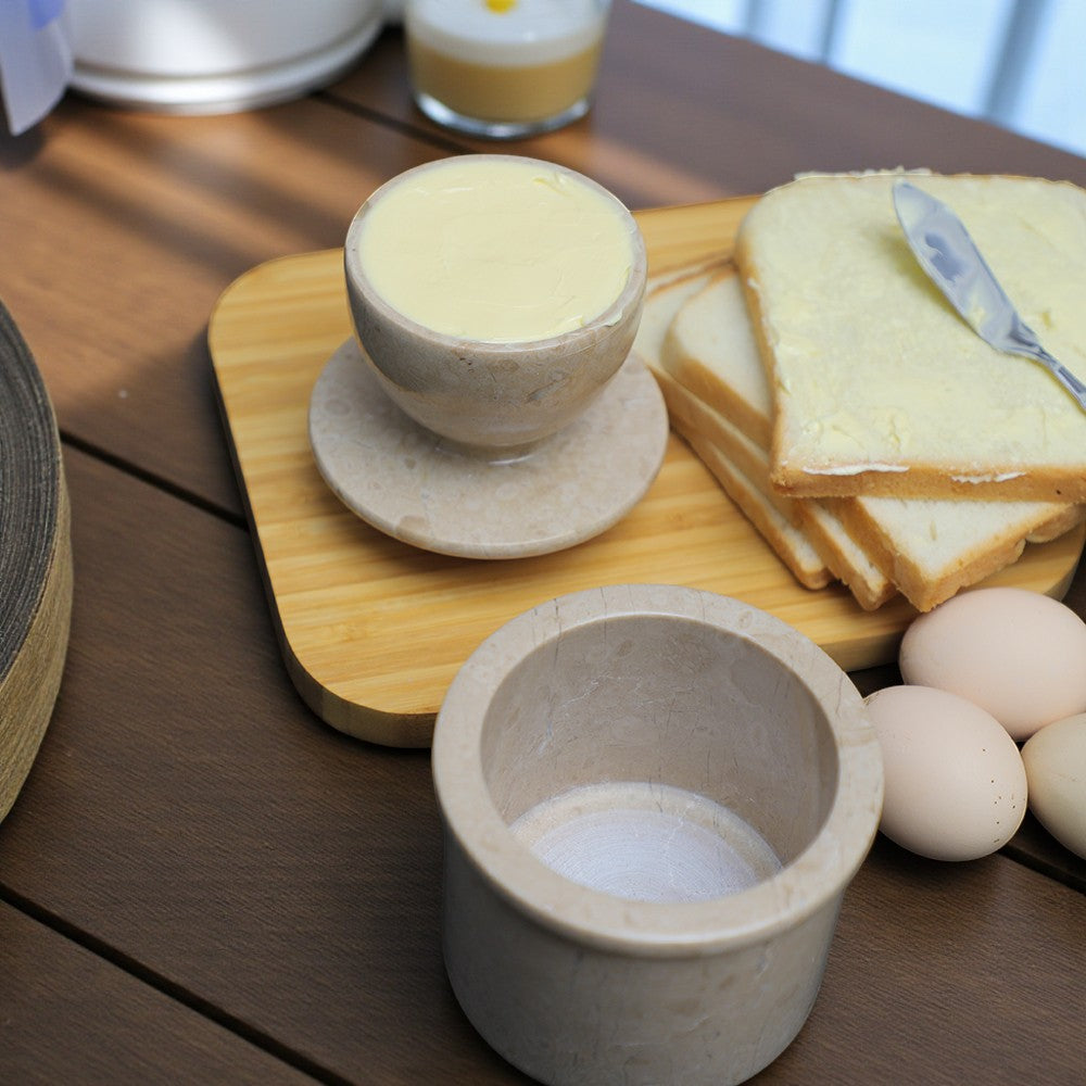 Marble Butter Crock With Lid Perfect Butter Keeper Crock- Beige