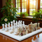Marble Hives Luxury Handmade Marble Chess Set –  White and Green