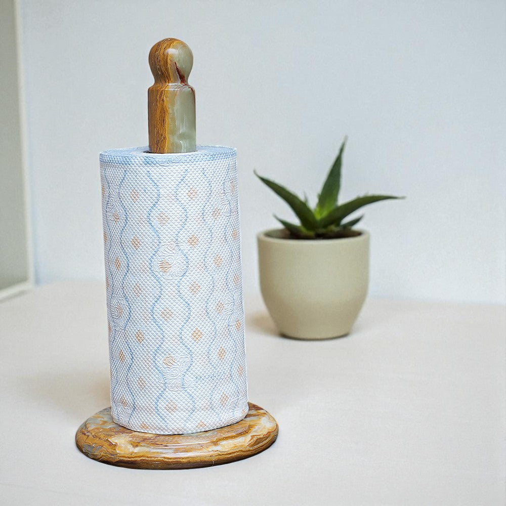 Marble Paper Towel Holder - Onyx Green