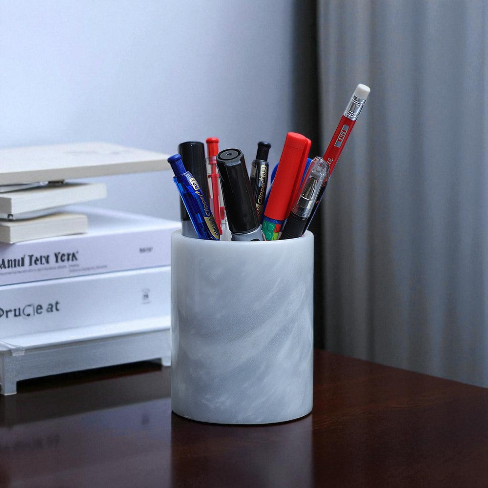 Marble Stationary Holder White