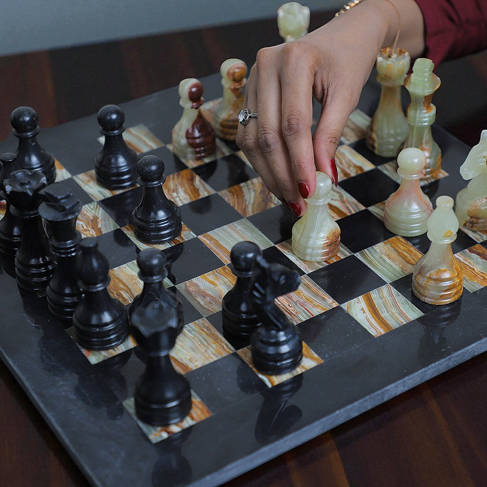 Onyx Green & Black Chess Figures