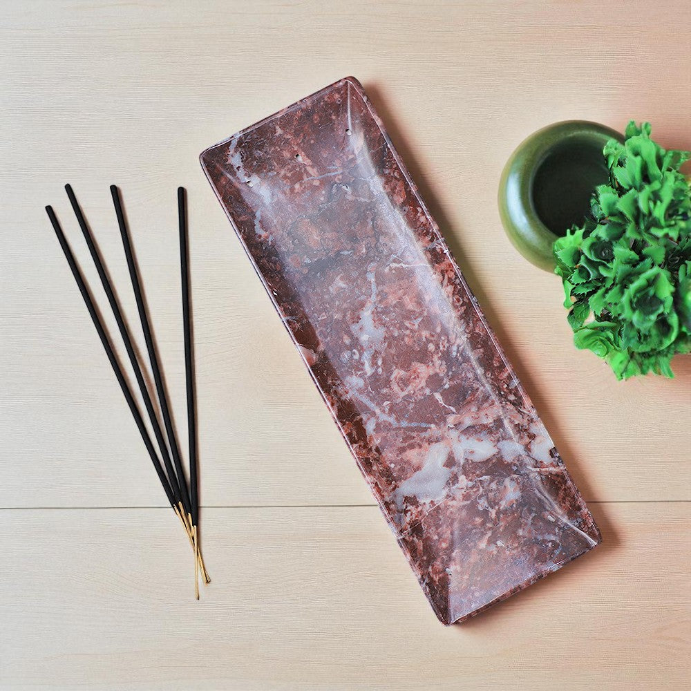 Marble Incense Holder Rosso
