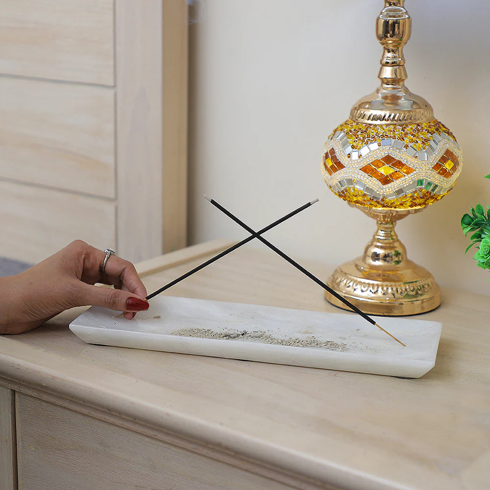 Rectangle White Marble Incense Holder