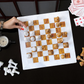 Marble 10 Inch White and Brown Chess Set