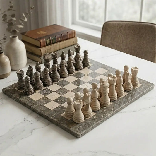 Oceanic Grey Verona Marble  Chess