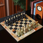 Onyx Green and Black Handmade Marble Chess Set