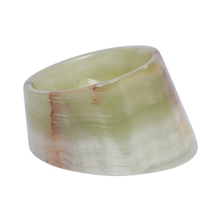 Tilted Onyx Green Marble Pet Bowl