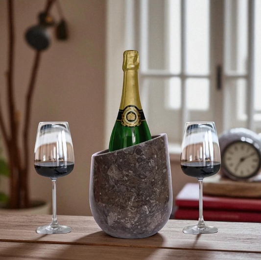 Marble Wine Chiller Slanted Shape - Oceanic