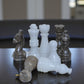 Marble Hives Luxury Handmade Marble Chess Set -Grey and White -10 Inch