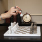 Marble Hives Luxury Handmade Marble Chess Set -Grey and White -10 Inch