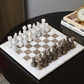 Marble Hives Luxury Handmade Marble Chess Set -Grey and White -10 Inch