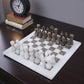 Marble Hives Luxury Handmade Marble Chess Set -Grey and White -10 Inch