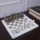 Marble Hives Luxury Handmade Marble Chess Set -Grey and White -10 Inch