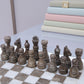 Marble Hives Luxury Handmade Marble Chess Set -Grey and White -10 Inch