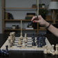 Marble Hives Luxury Handmade Marble Chess Set – Coral and Black -15 Inch