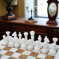 Marble Hives Luxury Handmade Marble Chess Set – White and Dark Brown