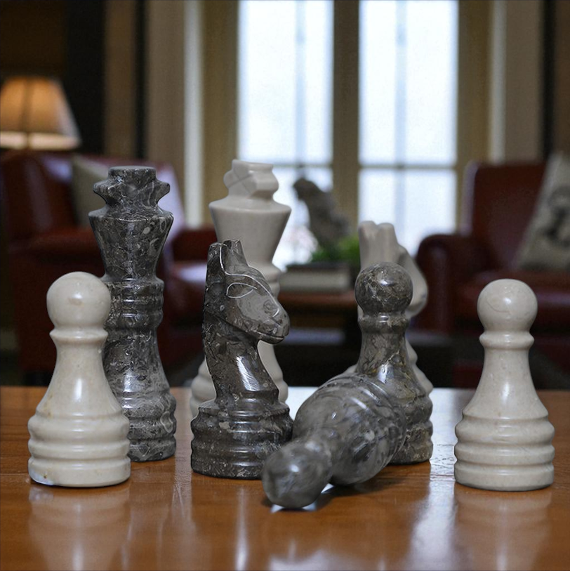 Marble Hives Luxury Handmade Marble Chess Set – Oceanic and Verona