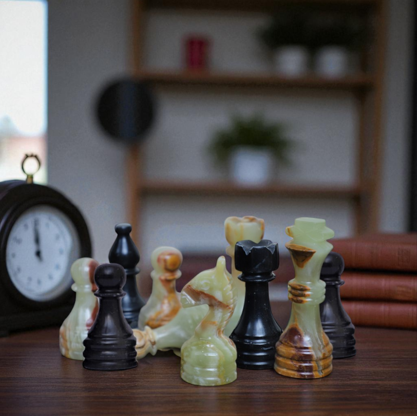 Onyx Green & Black Chess Figures Mother Day Special