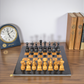 Marble Hives Luxury Handmade Marble Chess Set -Black and Golden -10 Inch