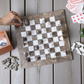 Marble Hives Luxury Handmade Marble Chess Set – White & Oceanic 12 x 12 inches
