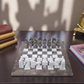 Marble Hives Luxury Handmade Marble Chess Set – White & Oceanic 12 x 12 inches