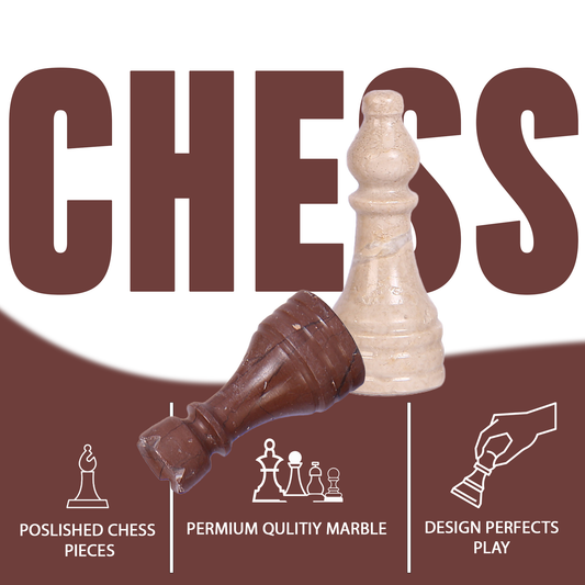 Marble Hives Luxury Handmade Marble Chess Set – Marina & Beige