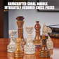 Marble Hives Luxury Handmade Marble Chess Set – Brown and Coral