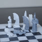 White and Black Matt Marble Statue Ancient Egyptian Chess figures