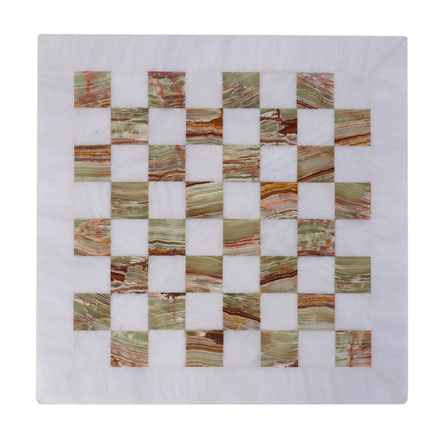 White and Green Marble Chess board