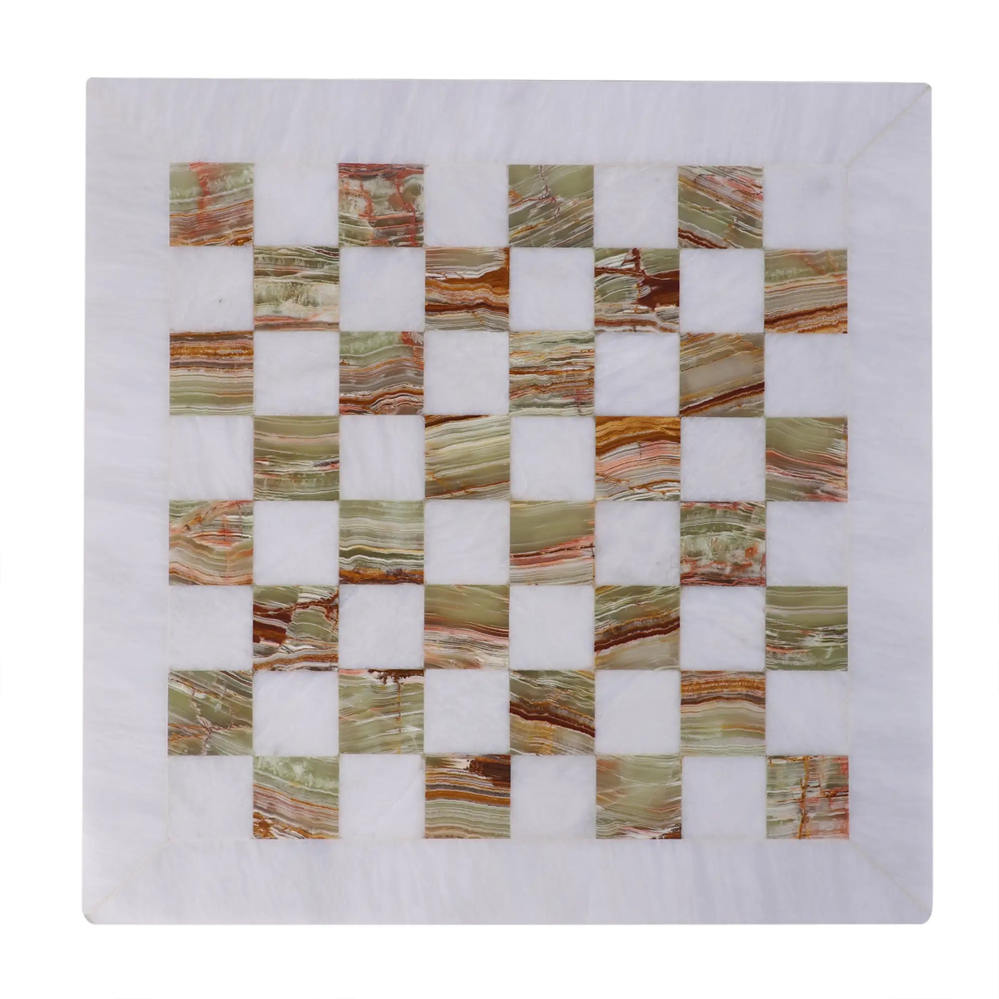White and Green Marble Chess board