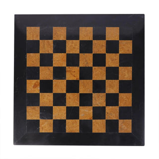  Black and Golden Fancy Marble Chess Set