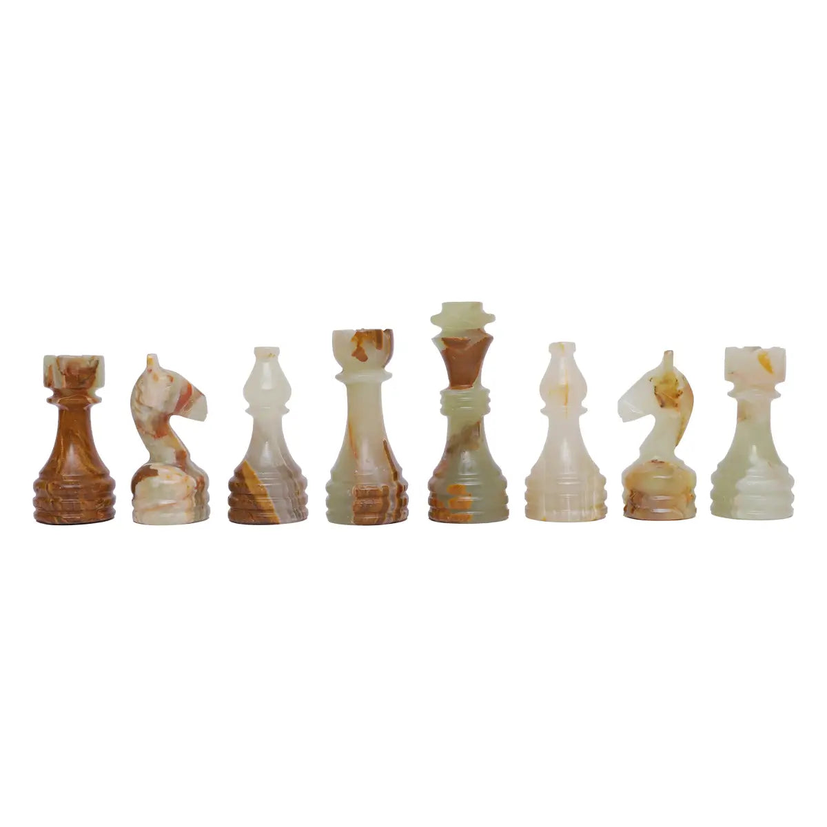 green marble chess pieces