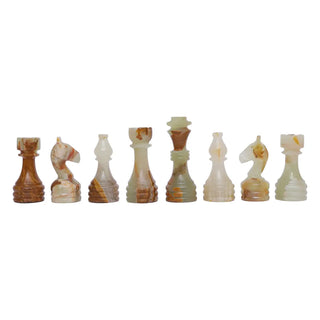 green marble chess pieces